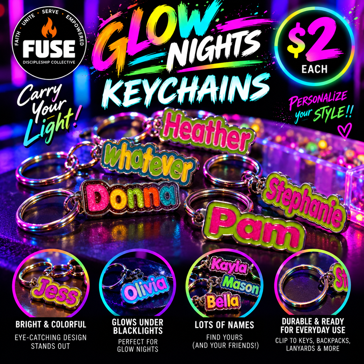 GLOW NIGHT | Galaxy Keychain